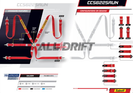 6-Punkt Sicherheitsrenngurt SABELT 51mm 2" - STEEL