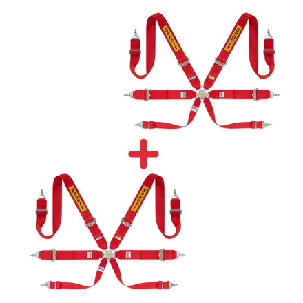 2x 6-Punkt Sicherheitsrenngurt SABELT 75mm 3" - STAHL