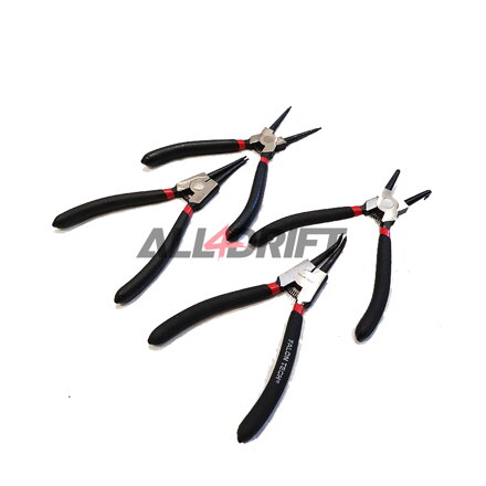 Sicherungsringzangen-Satz - 2 x gebogen / 2 x gerade (Seegerringe)