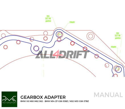 PMC Adapter für BMW V8 M60 M62 S62 Motoren und BMW M50 M52 M54 M57 S50 S52 S54 M2 M3 M4 DCT DKG GS7D36SG R6 N54 GS6-53BZ N52 N53 GS6-37BZ Getriebe