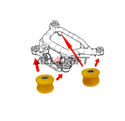 Komplettes Set Polyurethan-Achslagerbuchsen (Vorder- + Hinterachse) BMW E46 + Differential