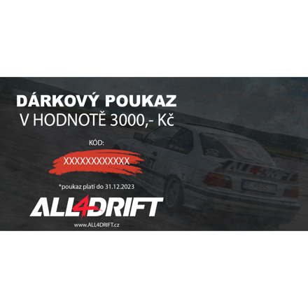 All4Drift Geschenkgutschein 3000 CZK