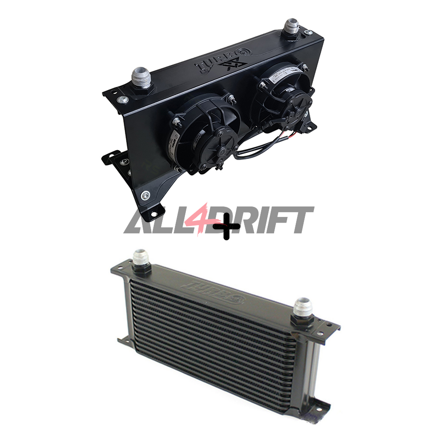 SET RS-Ultimate Halterung + 2 SPAL Lüfter + 16-reihiger Performance Ölkühler AN10