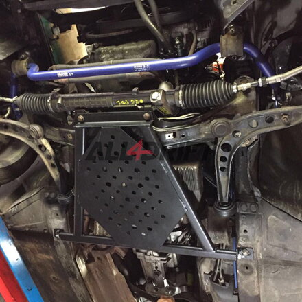 BMW E36 X-Strebe - untere Domstrebe vorne + Ölwannenschutz