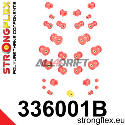 336001B Komplettes Set Polyurethan-Gummilager für die Radaufhängung - Jeep II (84-01) XJ