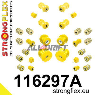 116297A Komplettes SPORT-Fahrwerksbuchsen-Set aus Polyurethan - Mercedes W124 4MATIC