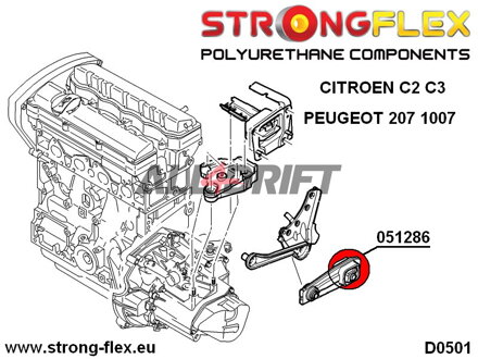 051286B Einsätze für die hintere untere Motorlagerung Citroen / Peugeot