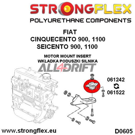 061242A Motorlager-Einsätze SPORT Fiat Cinquecento / Seicento