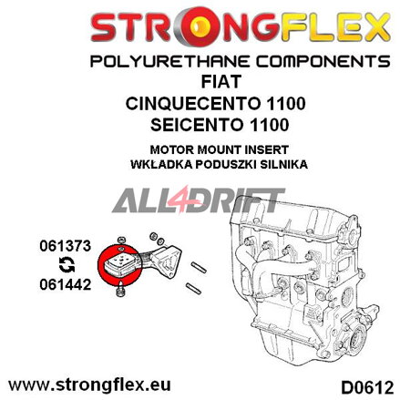 061373A Motorlager-Einsätze (Steuerseite) SPORT Fiat Cinquecento / Seicento
