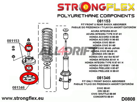 081346B: Federbeinlager vorne - Honda IV (88-91) EC / ED / EE / EF / EX