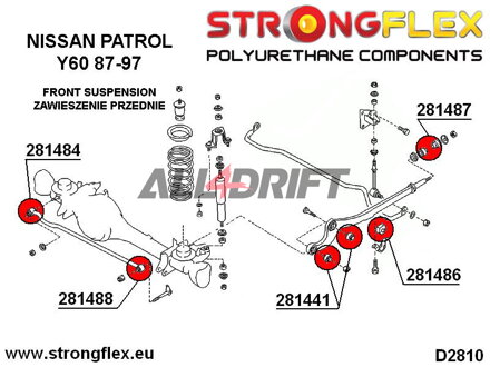 281441A Polyurethanbuchse für Längslenker am Differential SPORT - Nissan IV (87-97) Y60