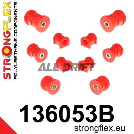 136053B Komplettes Satz Vorder- und Hinterachs-Gummilager Opel Corsa / Tigra