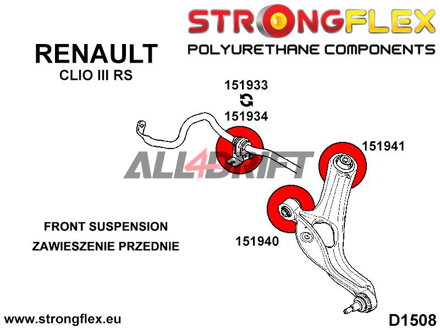 151941A Hintere Querlenkerbuchse SPORT - Renault III RS