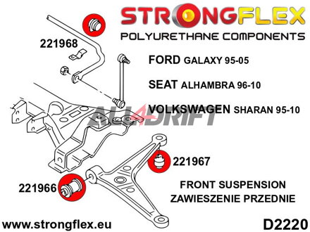 226210A Vorderachs-Buchsen-Satz SPORT Ford / Seat / VW