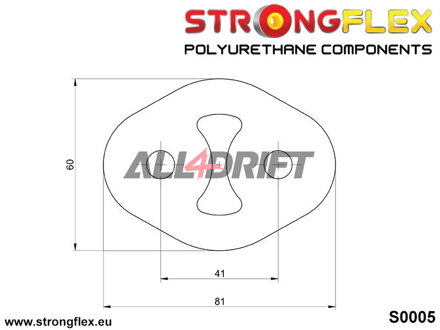 000005B Auspuffaufhängung 41mm - Abweiser, Auspuffgummis