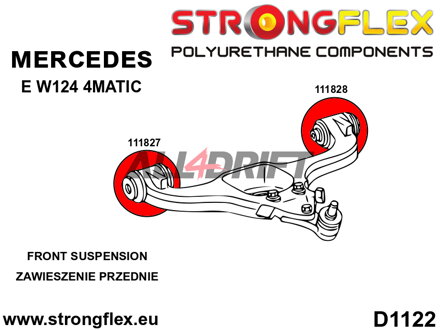 111828B Buchse für vorderen unteren Querlenker – hinten – Mercedes W124 4MATIC
