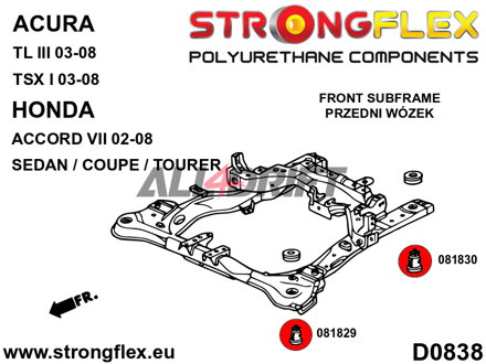081830A Hintere Polyurethan-Buchse für Vorderachsträger SPORT - Acura III (03-08) UA6 / UA7