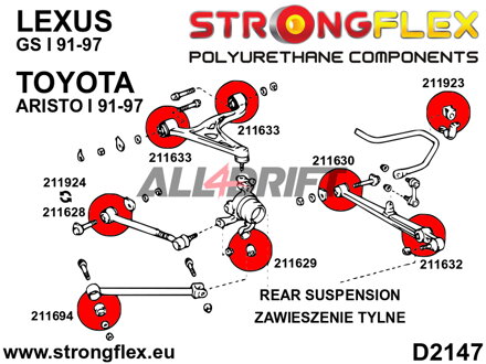 211628B Inneres Lager des Hinterachslängslenkers 40mm - Toyota III (91-00) Z30