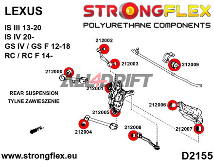 212002A Silentblok zadního horního ramene – vnitřní SPORT - Lexus III (13-20) XE30