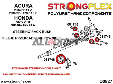 086201B Buchsen Satz für die Lenkgetriebeaufhängung - Acura III (93-01) DB6/7/8/9 / DC1/4