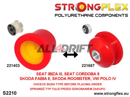 221403A Hintere Querlenkerbuchse SPORT Audi / VW / Škoda