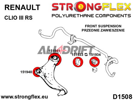 151940A Vorderachs-Querlenkerlager SPORT - Renault III RS