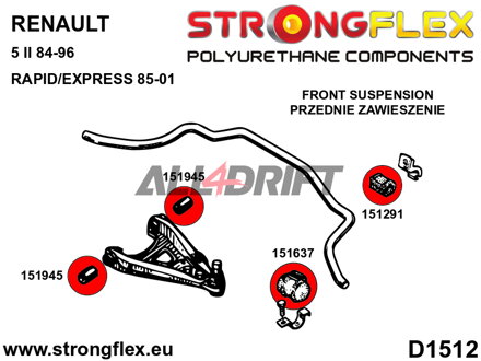151291B Vorderes Stabilisatorlager - Renault 19 (93-01)