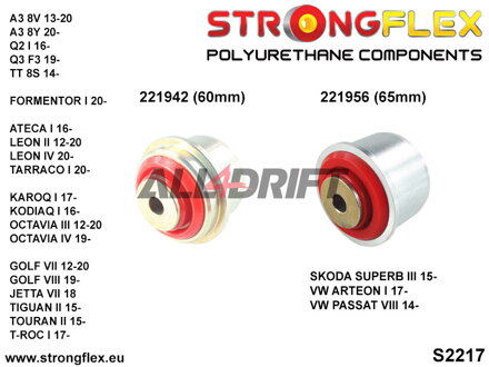 026275B Komplettes Polyurethan-Buchsen-Set für Achsen Audi / Seat / Škoda / VW / Cupra