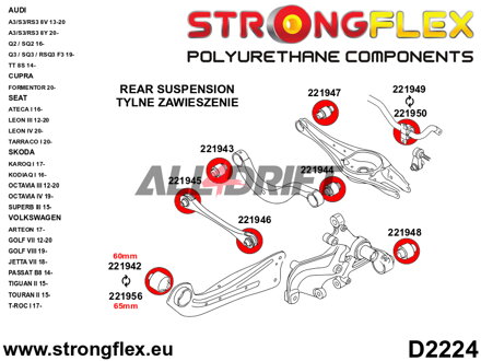 221956B Buchse für Längslenker – Vorderseite 65mm - Škoda B8 FWD