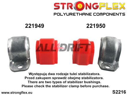 221950A SPORT Gummilager für vorderen/hinteren Stabilisator Audi / Seat / Škoda / VW / Cupra