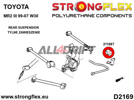 211687A: Vorderer/hinterer Stabilisatorlager SPORT - Toyota III (99-07) W30