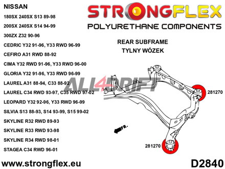 286217A Komplettsatz Achsgummilager R33 R34 RWD SPORT - Nissan R33 (93-98) RWD
