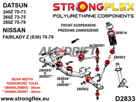 280005B Lenkgetriebelagerbuchse Datsun / Nissan