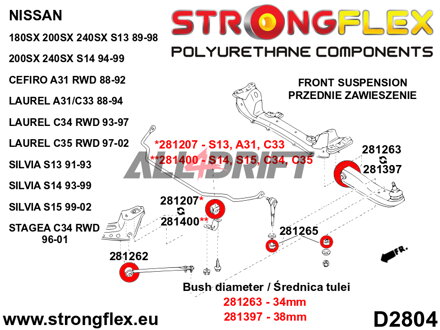 286084B Komplettes Satz für Achslagerung - Nissan V (88-98) S13