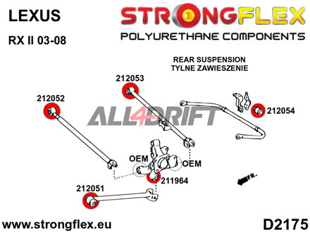 212052A Vorderes Hinterachs-Längslenkerlager - Vorderes SPORT - Lexus RX II (03-09)