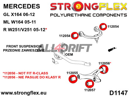 116295A Komplettes Polyurethan-Fahrwerksbuchsen-Satz SPORT - Mercedes X164 (06-12)