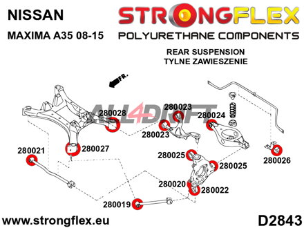 280024A Hinterachs-Querlenkerbuchse SPORT - Nissan VII (09-15) A35