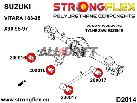 206162B Fahrwerksbuchsen-Satz für Vorder- und Hinterradaufhängung - Suzuki X-90 (95-97)