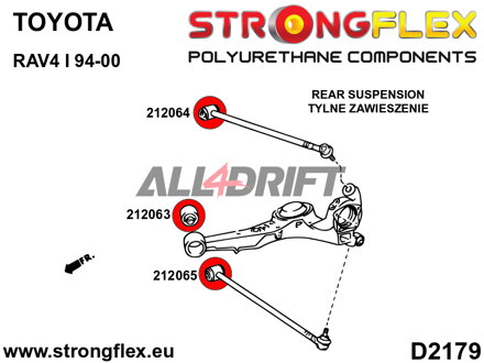 212063A: Hinterachs-Lenkerlager SPORT - Toyota I (94-00)