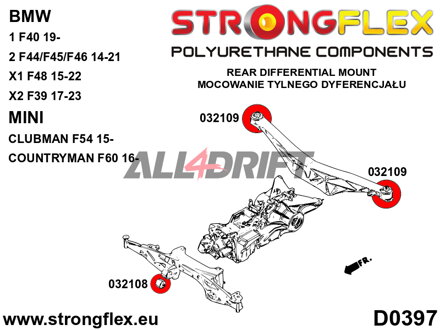 032108B Vorderes Polyurethan-Lager Hinterachs-Differential BMW / Mini