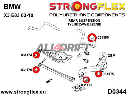 031173B Polyurethan Buchse für die vordere Lagerung des hinteren Längslenkers BMW