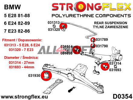 031320B Silentblok für vorderen / hinteren Stabilisator BMW
