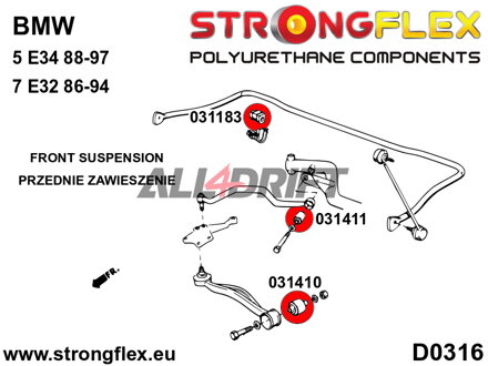 031411A Hintere Querlenkerbuchse SPORT BMW E31 / E32 / E34