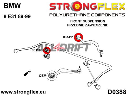 031411B Hintere Querlenkerbuchse BMW E31 / E32 / E34