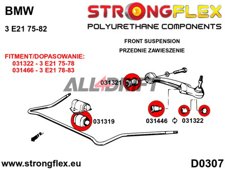 031446A Äußere Querlenkerbuchse unten 42mm SPORT BMW E21