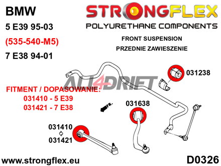 036233B Komplettes Achslager-Satz E39 Limousine BMW