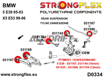 036097A Polyurethan-Buchsen-Satz Hinterachse SPORT BMW X5