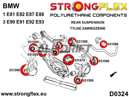 036216B Komplettes Satz Polyurethan-Achslagerbuchsen BMW E9x