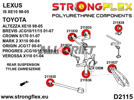 211837B Inneres Lager der Hinterachs-Spurführung - Toyota I (99-05) XE10