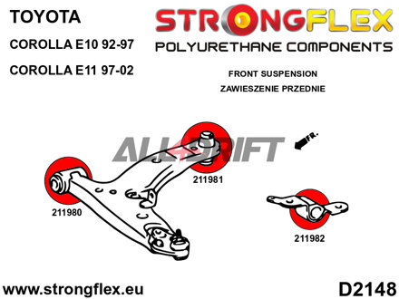 216269A: Vorderachs-Buchsen-Satz SPORT - Toyota E100 4WD